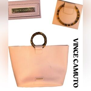 Vince Camuto Pink Tote Bag with Tortoise Handles